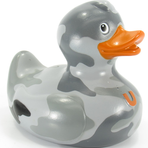 Camo Grey Rubber Duck Bath Toy by Bud Ducks | Ducks in the Window®