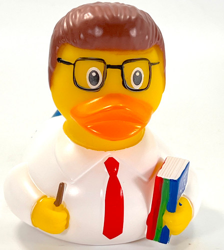 Male Teacher Professor Rubber Duck by LILALU bath toy | Ducks in the Window