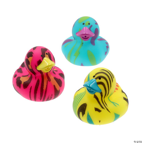 Multi color leopard print Gift Bundle Small Rubber Ducks | Ducks in the Window