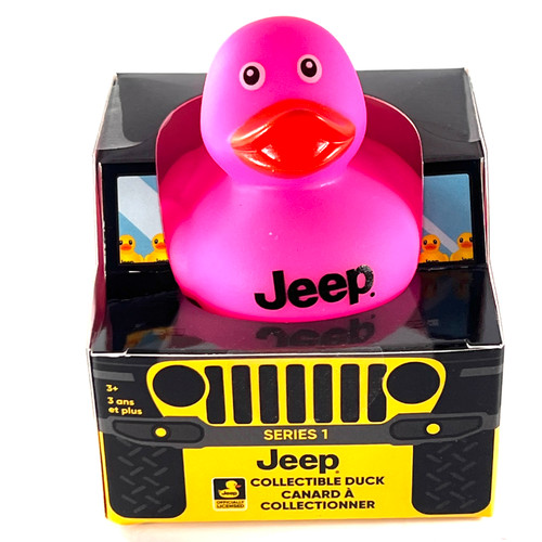 Jeep Brand Small Rubber Duck Gift Yellow in a Jeep Ducks in the Window