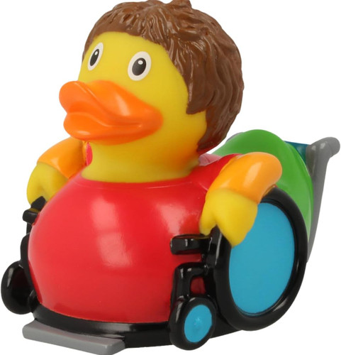 Wheelchair Handy Abel Rubber Duck by LILALU bath toy | Ducks in the Window