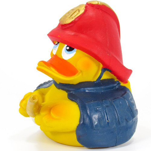Firefighter Fireman Rubber Duck by Lanco 100% Natural Toy & Organic | Ducks in the Window®