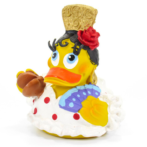 Spanish Dancer Castanets  White Rubber Duck by Lanco 100% Natural Toy & Organic | Ducks in the Window®