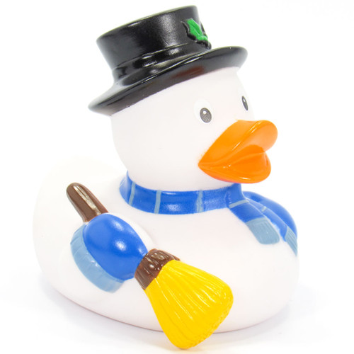 Frosty Snowman Rubber Duck by Schnabels  | Ducks in the Window®