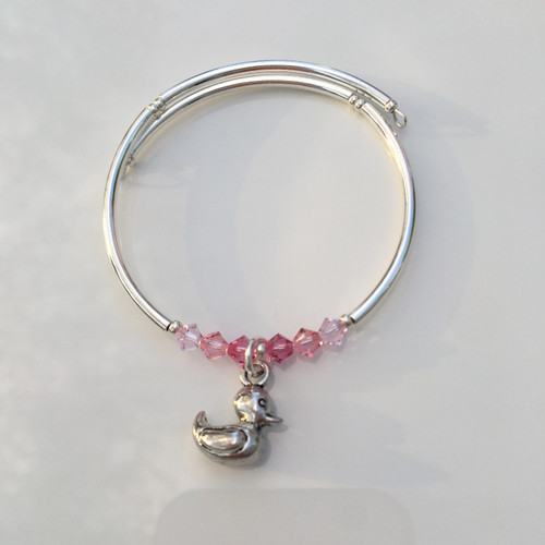 Rubber Ducky Charm Bracelet - Pink | ducks in the window