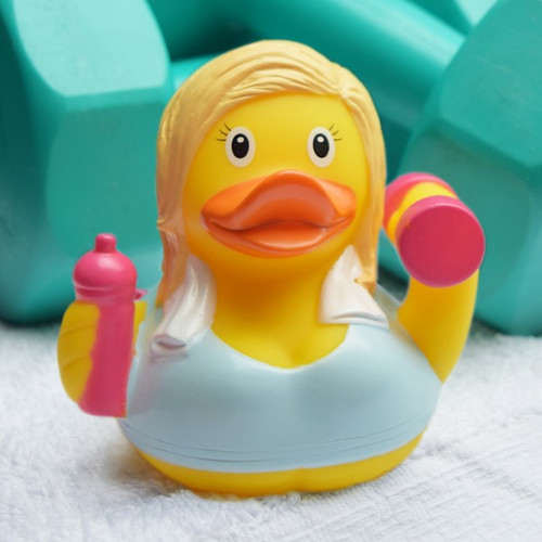 Fitness Girl  Rubber Duck by LILALU bath toy | Ducks in the Window