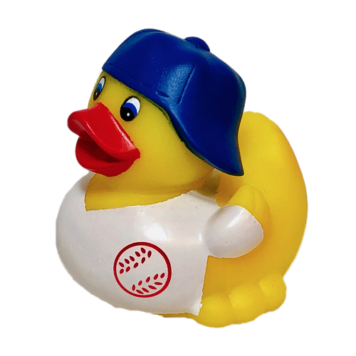 Baseball Player Rubber Duck Ducks in the Window