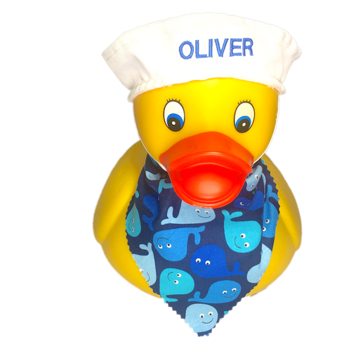 Personalized Rubber Duck with Sailor's Cap & Bandana | Ducks in the Window