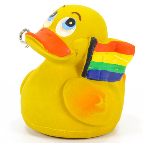 Gay Pride Rainbow Flag Rubber Duck by Lanco 100% Natural Toy & Organic | Ducks in the Window®