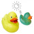 UV Color Changing Neon Yellow Rubber Duck