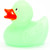 Green Glow in the dark Rubber Duck Bath Toy by Schnabels | Ducks in the Window