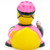 Biker Cyclist (female) Rubber Duck by Ad Line | Ducks in the Window®
