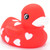 Red White Hearts Valentine Lover Rubber Duck by Ad Line | Ducks in the Window®