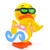 Surfer Rubber Duck by Lanco 100% Natural Toy & Organic | Ducks in the Window®