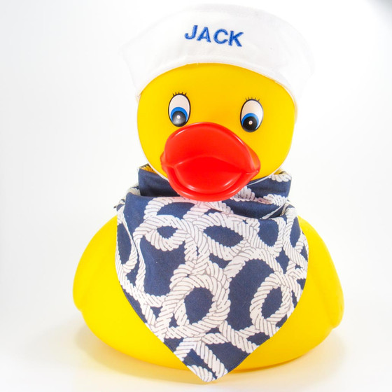Nantucket Straw Bonnet & Scarf Jumbo Rubber Duck