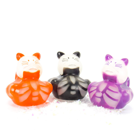 Glow in the Dark Cat Small Rubber Duck Gift Bundle | Ducks in the