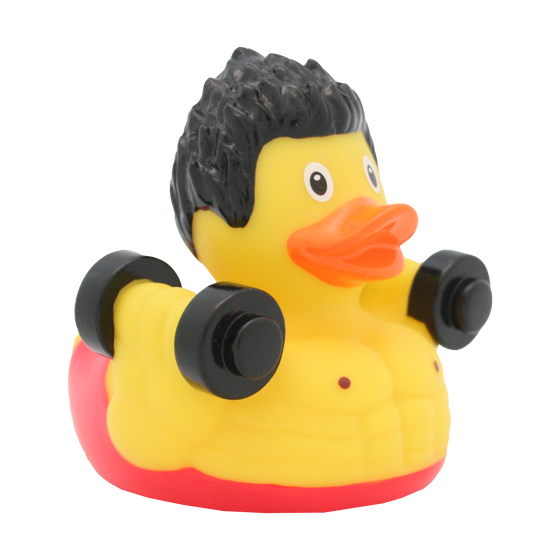 Body Builder Rubber Duck Bath Toy by LiLaLu Ducks in the Window