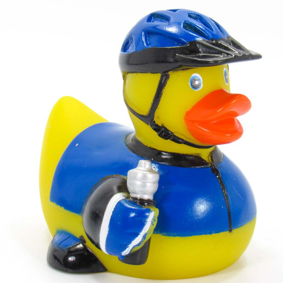 bike duck with helmet Bicycle Rubber Ducky Whether youre paddling through busy streets or exploring riverside paths motocross rubber duck for handlebars(unpainted)