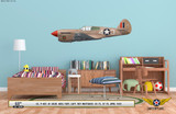 P-40F Warhawk "Miss Fury" Decorative Military Aircraft Profile on Kids Room Wall Mockup Display
