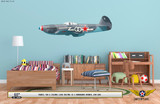 YAK-3 Aircraft Decorative Military Aircraft Profile Print on Kids' Room Wall Mockup Display