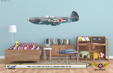 YAK-3 Aircraft Decorative Military Aircraft Profile Print  on Kids Room Wall Mockup Display