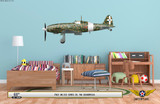 MC.202 Folgore Decorative Military Aircraft Profile on Kids Room Wall Mockup Display