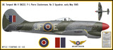 Hawker Tempest Mk V Decorative Military Aircraft Profile on Kids Room Wall Mockup Display