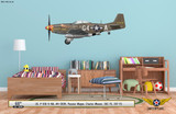 P-51D Mustang "Passion Wagon" Decorative Military Aircraft Profile on Kids Room Wall Mockup Display