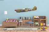 P-40L Warhawk "Nona II" Decorative Military Aircraft Profile  on Kids Room Wall Mockup Display