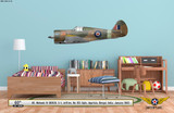 Mohawk IV Decorative Military Aircraft Profile on Kids Room Wall Mockup Display