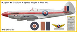 Spitfire Mk 21 Decorative Military Aircraft Profile on Kids Room Wall Mockup Display