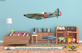 D.250 No 266 Decorative Military Aircraft Profile on Kids Room Wall Mockup Display