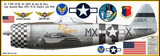 P-47D Thunderbolt "No Guts No Glory" Decorative Military Aircraft Profile 