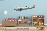 Beech D18S Decorative Military Aircraft Profile on Kids Room Wall Mockup Display