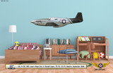 P-51C Mustang "Lopes Hope" Decorative Military Aircraft Profile on Kids Room Wall Mockup Display
