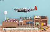 P-51D Mustang "Heavenly Body" Decorative Military Aircraft Profile on Kids Room Wall Mockup Display