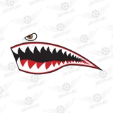 Flying Tigers P-40 Warhawk Shark Mouth Teeth Nose Art Military Aircraft Decal - Includes 2 Mirrored Decals (SM-01)