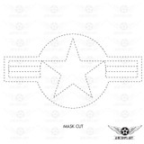 USAF National Star and Bars Insignia Military Aircraft Roundel - AN-I-9b (Amend #2) - Decal or Paint Mask