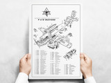 P-51D Mustang Major Assemblies Military Aircraft Airplane Poster Mockup Art Display