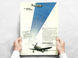 Republic Aviation "It Fights Up here!" P-47 Thunderbolt Vintage Military Aircraft Airplane Poster Mockup Art Display