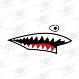 Flying Tigers P-40 Warhawk Shark Mouth Teeth Nose Art Military Aircraft Decal Facing Right
