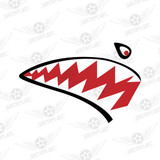 Shark Mouth Teeth Nose Art Military Aircraft Decal SM-03 Facing Right