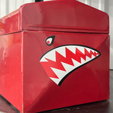 Shark Mouth Teeth Nose Art Military Aircraft Decal SM-03 Installed on Side of Toolbox