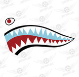 Flying Tigers P-40 Warhawk Shark Mouth Teeth Nose Art Military Aircraft Decal - Includes 2 Mirrored Decals (SM-04)