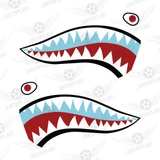 Shark Mouth Teeth Nose Art Military Aircraft Decal SM-04 Mirrored Decals