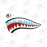 Shark Mouth Teeth Nose Art Military Aircraft Decal SM-04 Left Facing
