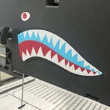 Shark Mouth Teeth Nose Art Military Aircraft Decal SM-04 Installed on Bandsaw