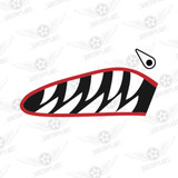 Shark Mouth Teeth Nose Art Military Aircraft Decal Right facing