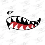 Shark Mouth Teeth Nose Art Military Aircraft Decal SM-09