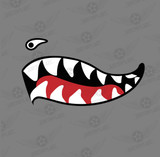 Flying Tigers P-40 Warhawk Shark Mouth Teeth Military Aircraft Nose Art Decal - Includes 2 Mirrored Decals (SM-09)